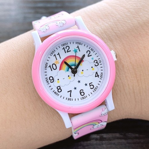 Pink rainbow watch - rainbow,