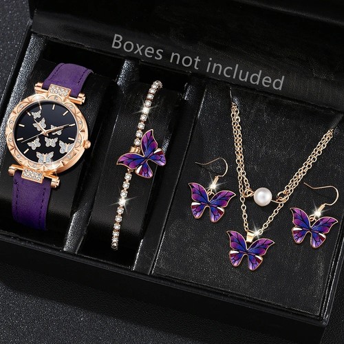 5pcs purple women - quartz, watch
