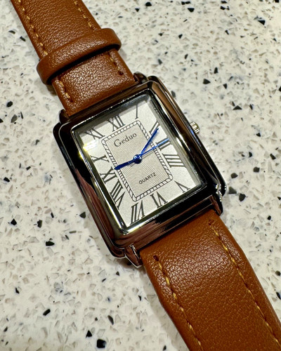 Vintage tank quartz watch with - quartz,